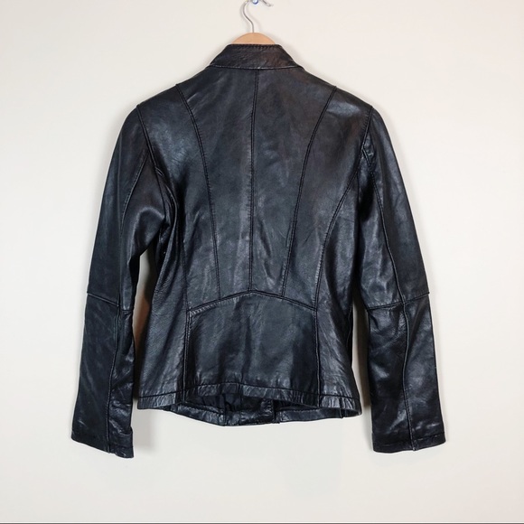 MICHAEL Michael Kors Black Leather Moto Jacket - Picture 2 of 5